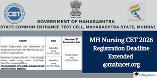 MH Nursing CET 2026 Registration Deadline Extended Till March 16; Apply @mahacet.org